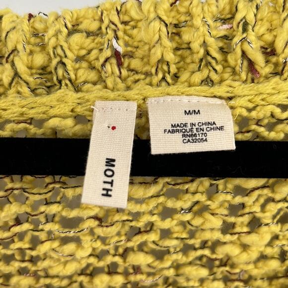 Moth Anthropologie Julliet Open Weave Knit Sweater - Yellow & Brown - Medium - Picture 4 of 8